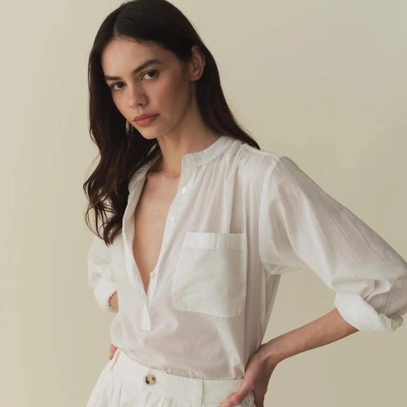 Doen Tops - NWT Doen Haisa organic blouse. Sz:Small color:salt